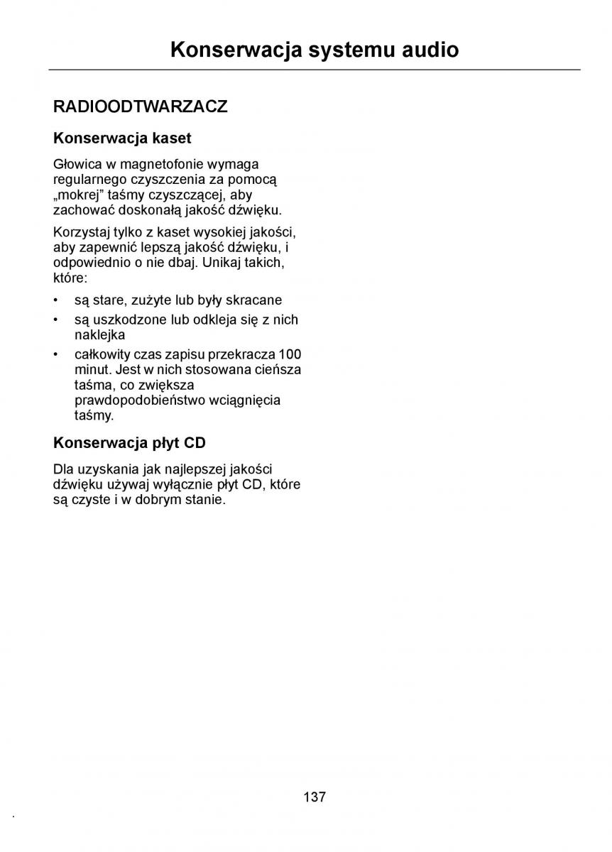 Ford Ka I 1 instrukcja obslugi / page 139