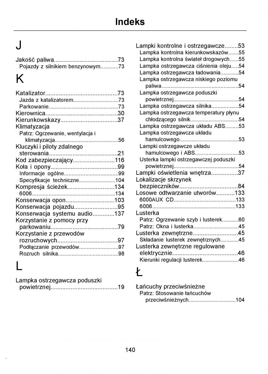 Ford Ka I 1 instrukcja obslugi / page 142