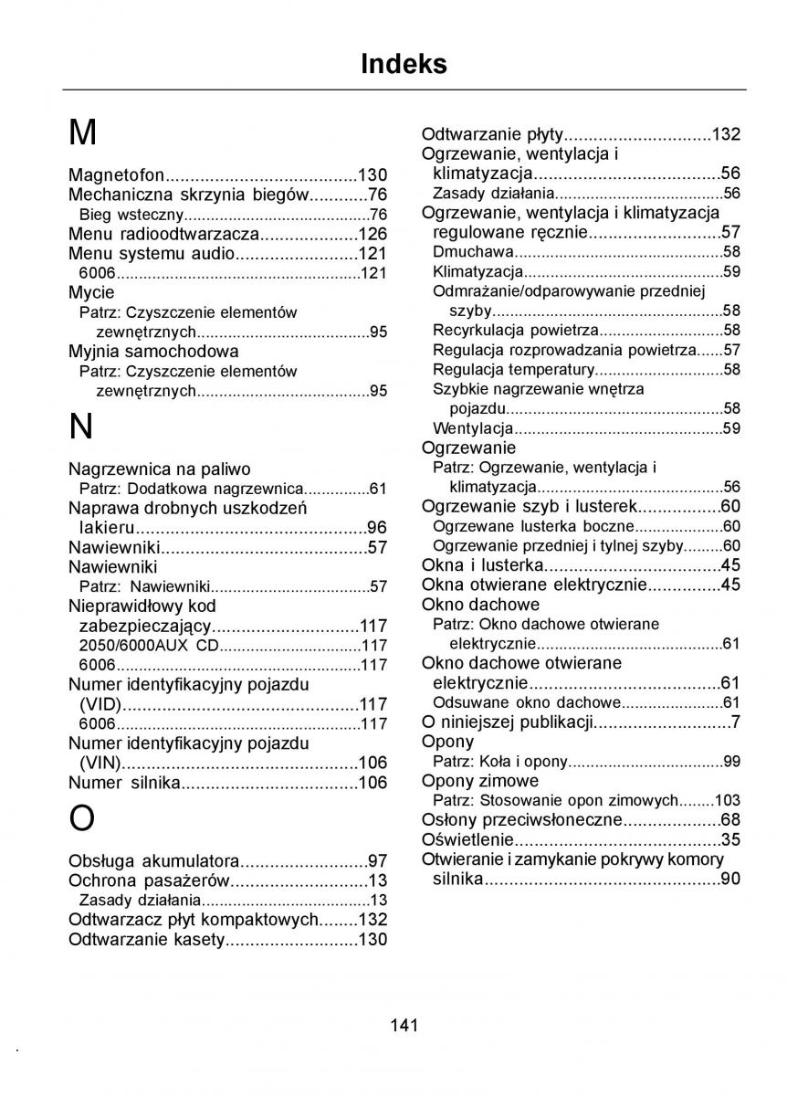 Ford Ka I 1 instrukcja obslugi / page 143