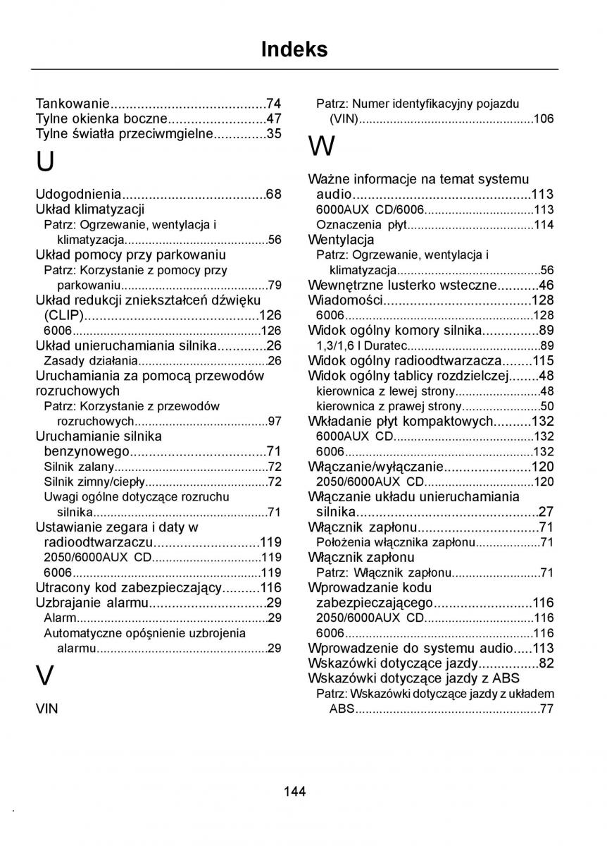 Ford Ka I 1 instrukcja obslugi / page 146