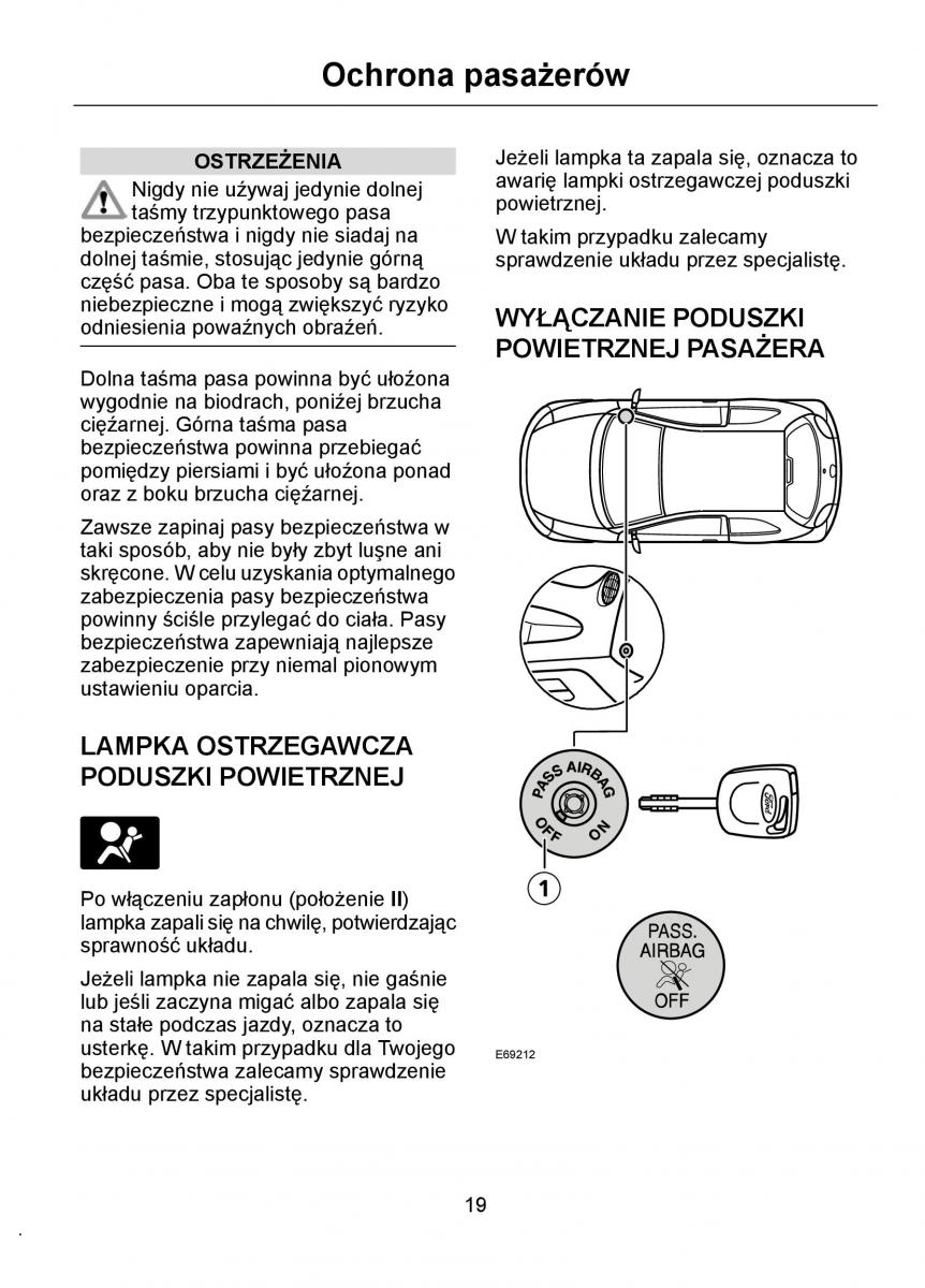 Ford Ka I 1 instrukcja obslugi / page 21