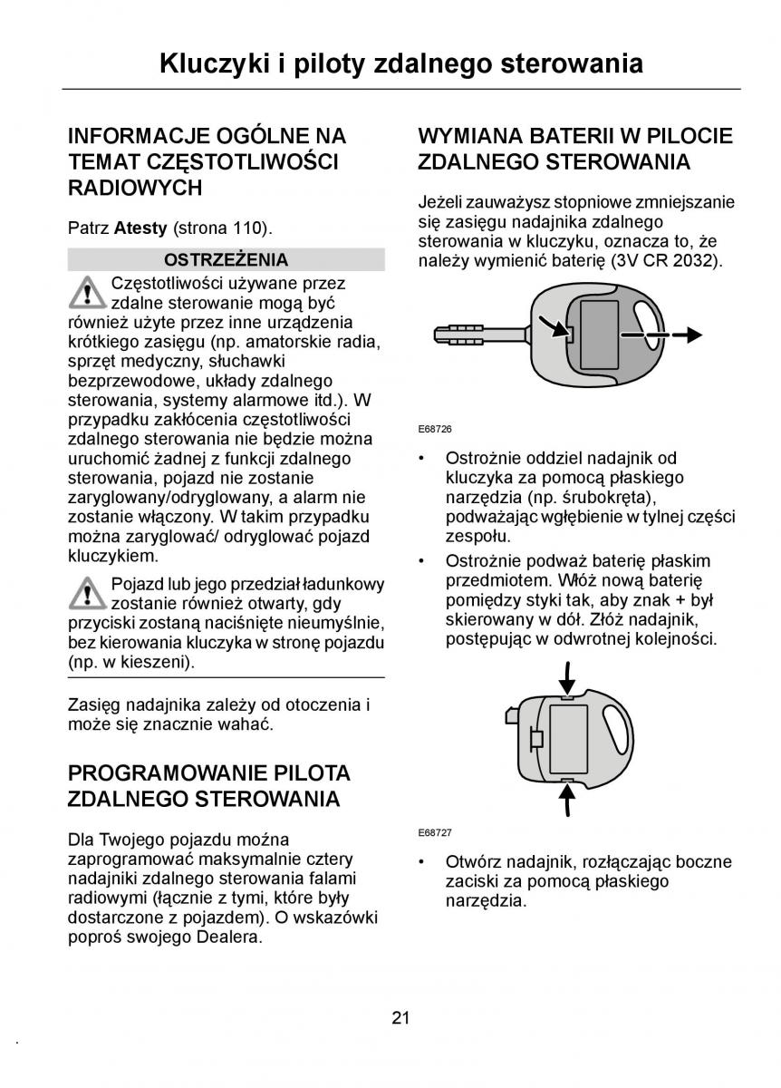 Ford Ka I 1 instrukcja obslugi / page 23