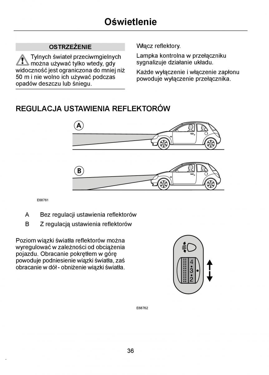 Ford Ka I 1 instrukcja obslugi / page 38