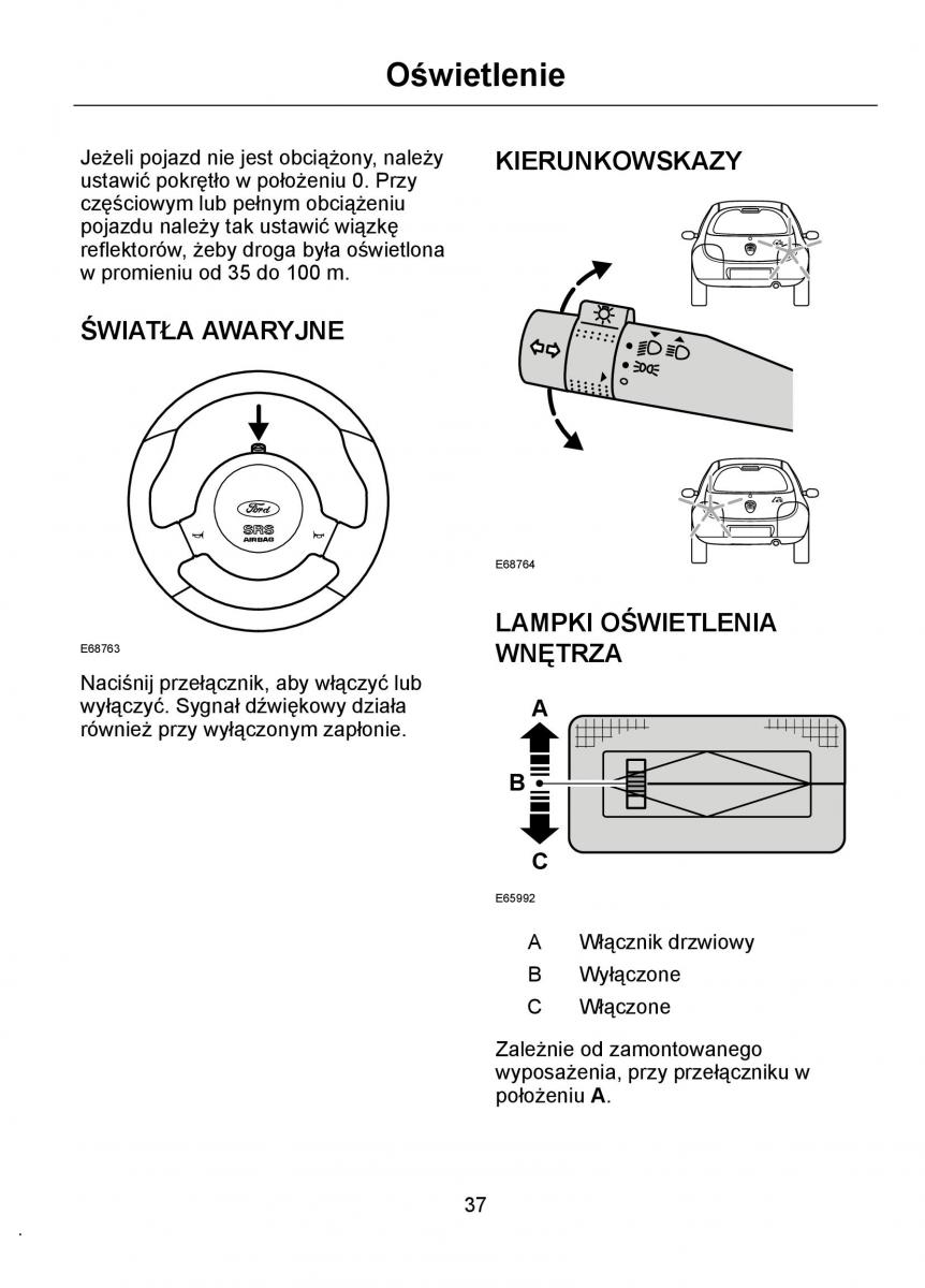 Ford Ka I 1 instrukcja obslugi / page 39