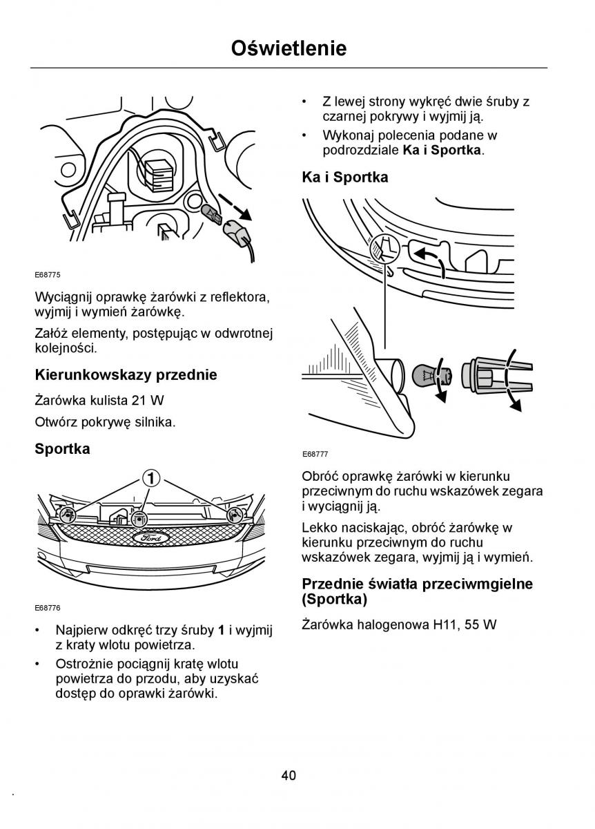 Ford Ka I 1 instrukcja obslugi / page 42