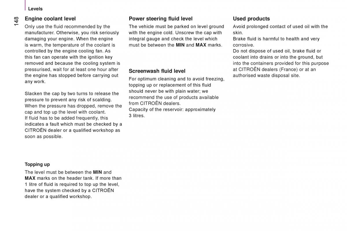 manual Citroen Nemo Citroen Nemo owners manual / page 150