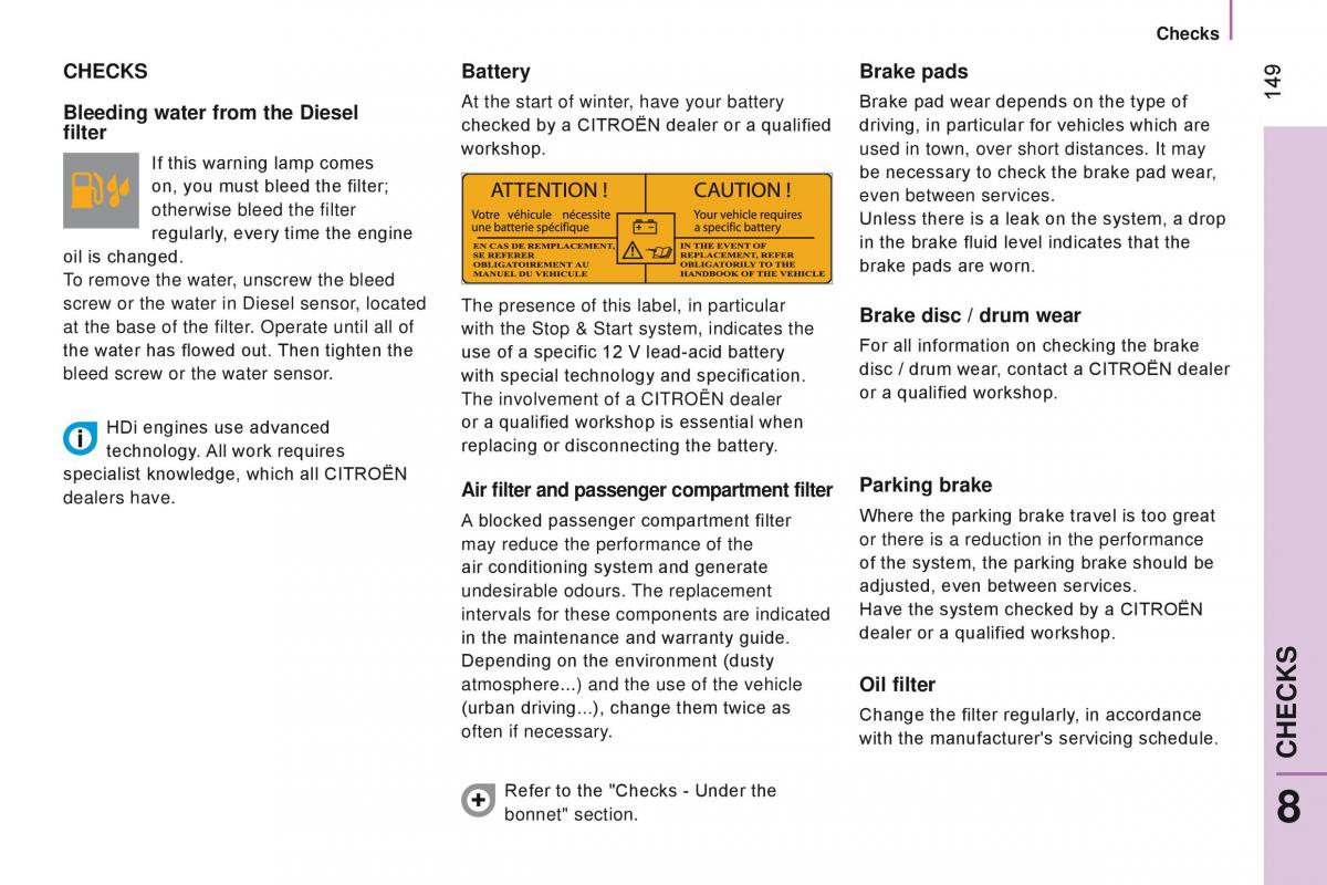 manual Citroen Nemo Citroen Nemo owners manual / page 151