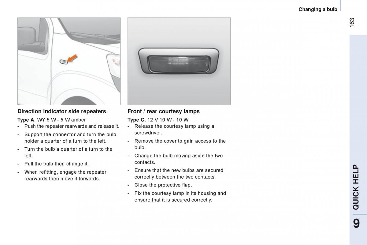 manual Citroen Nemo Citroen Nemo owners manual / page 165