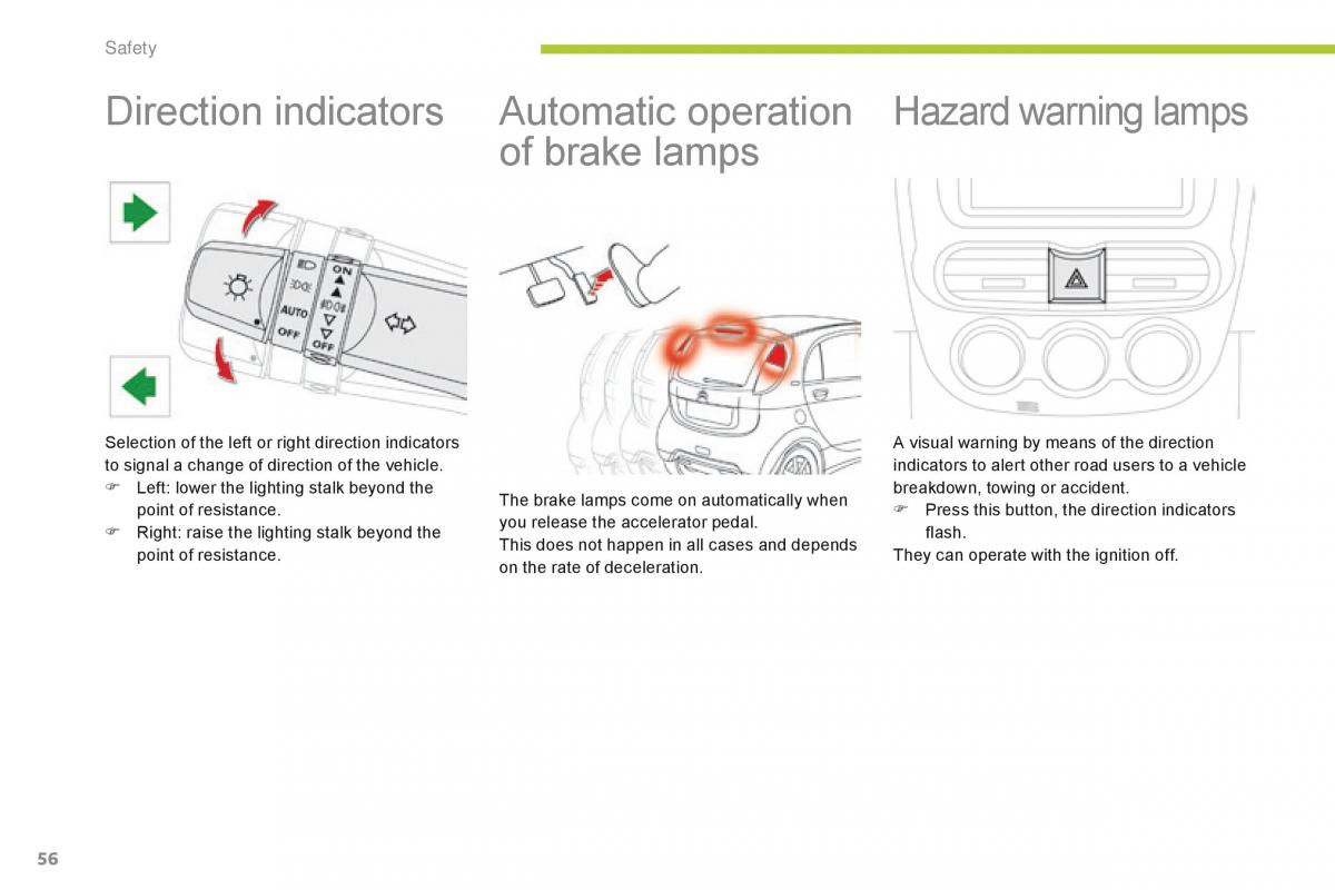 Citroen C Zero owners manual / page 58