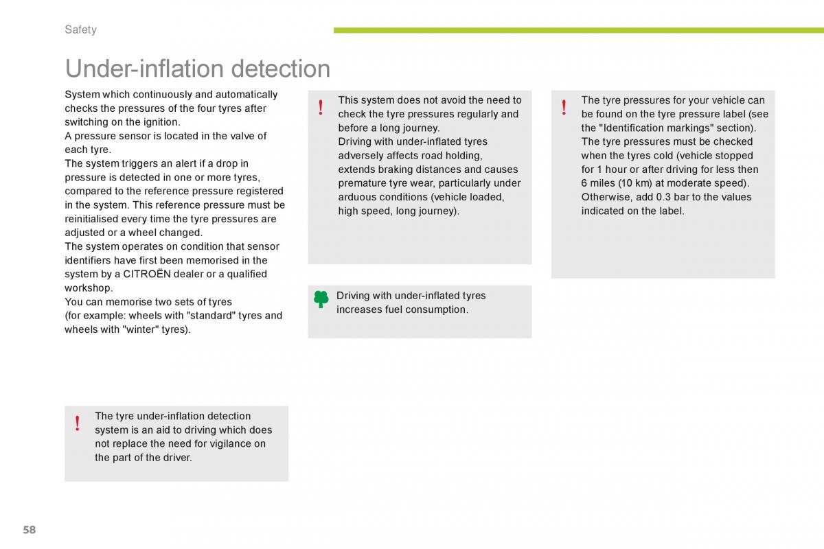 Citroen C Zero owners manual / page 60