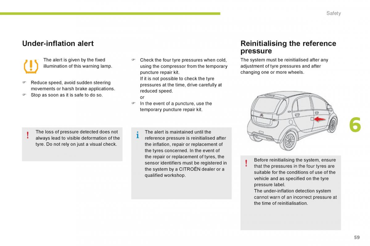 Citroen C Zero owners manual / page 61