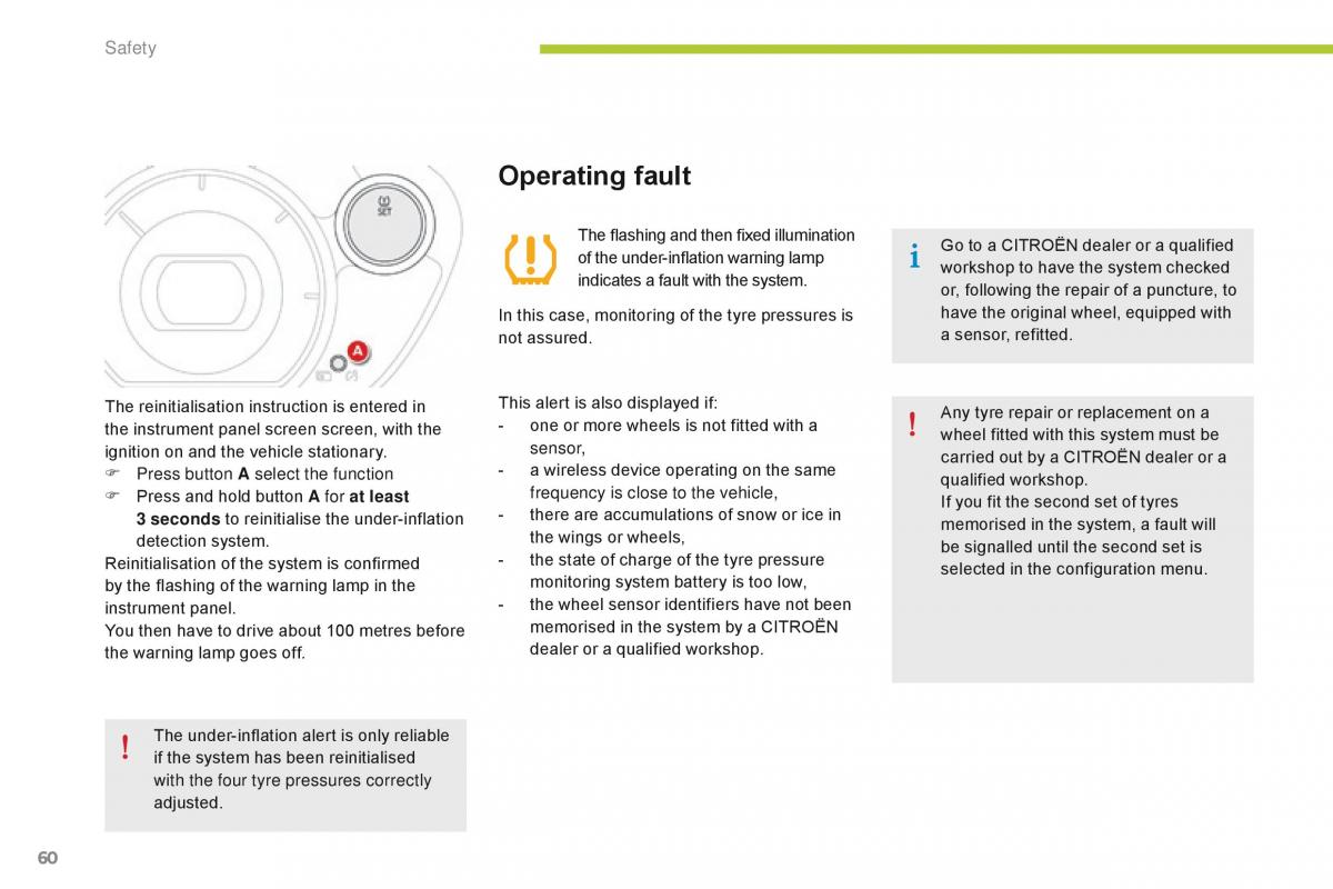 Citroen C Zero owners manual / page 62