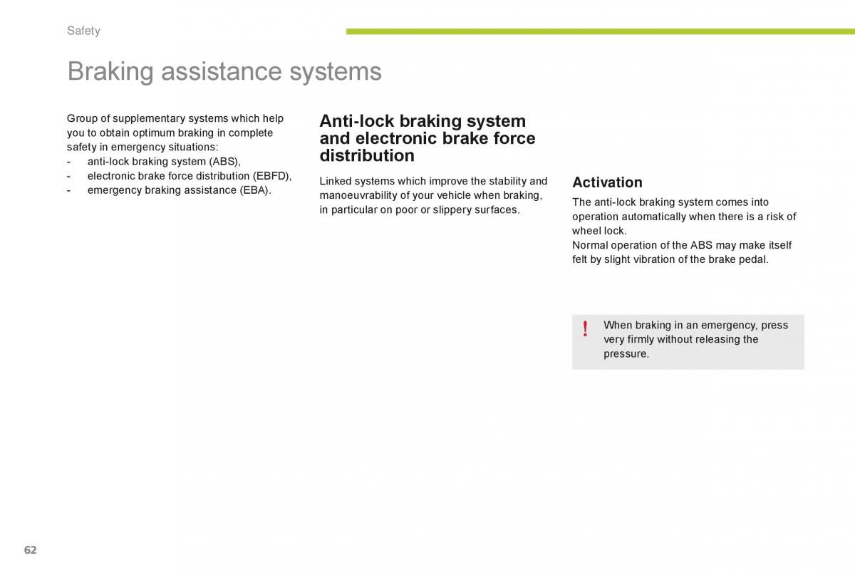 Citroen C Zero owners manual / page 64