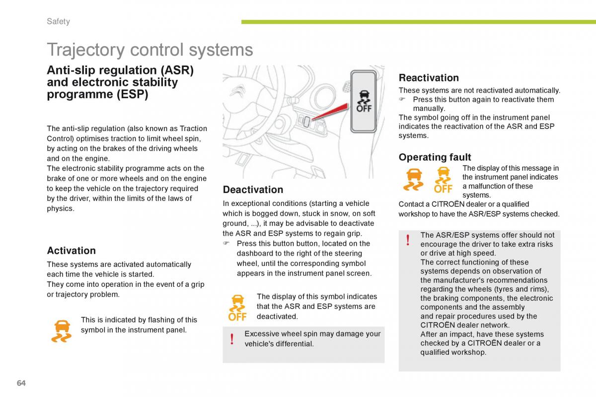 Citroen C Zero owners manual / page 66