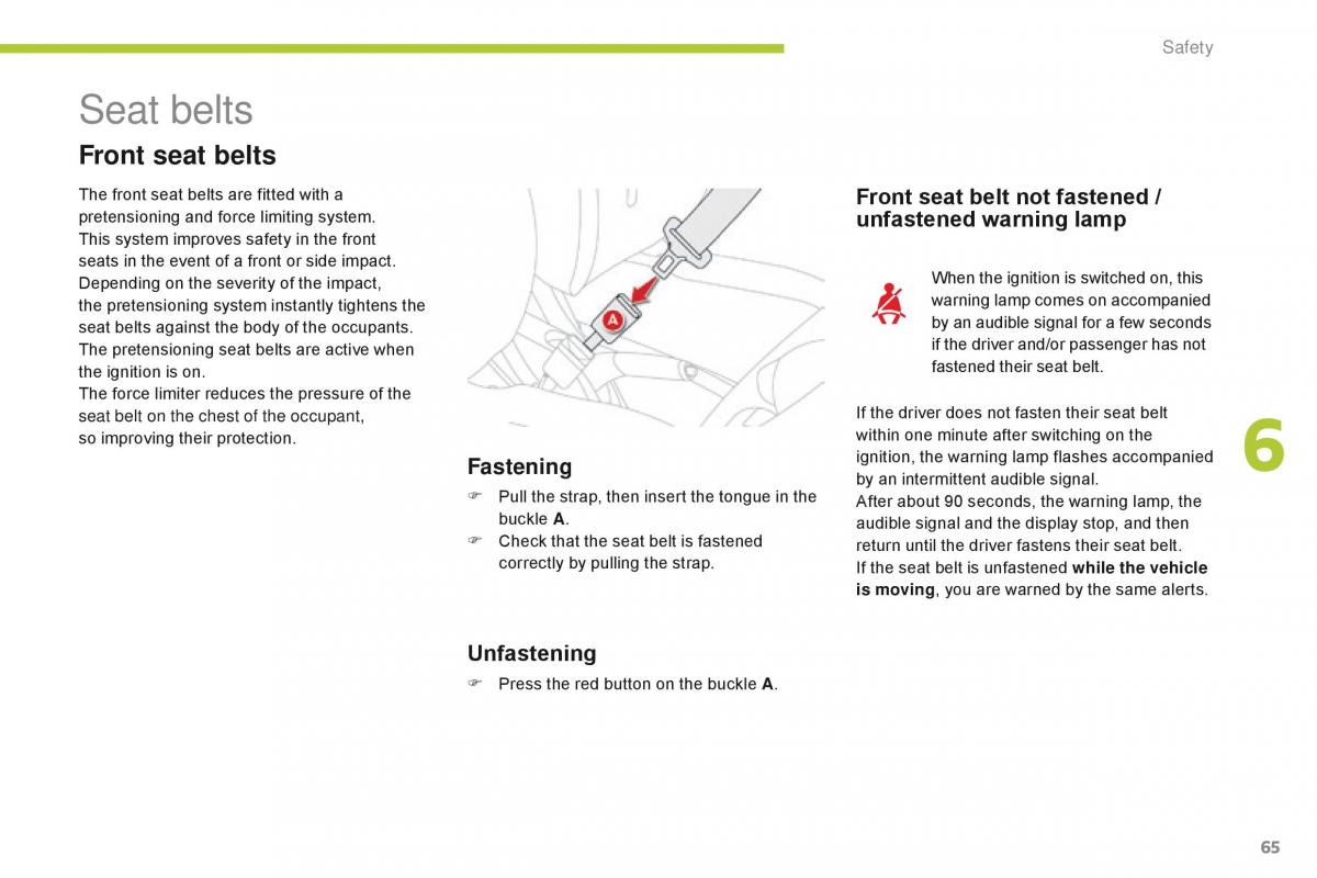 Citroen C Zero owners manual / page 67