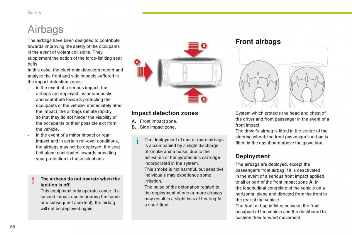 Citroen C Zero owners manual / page 70