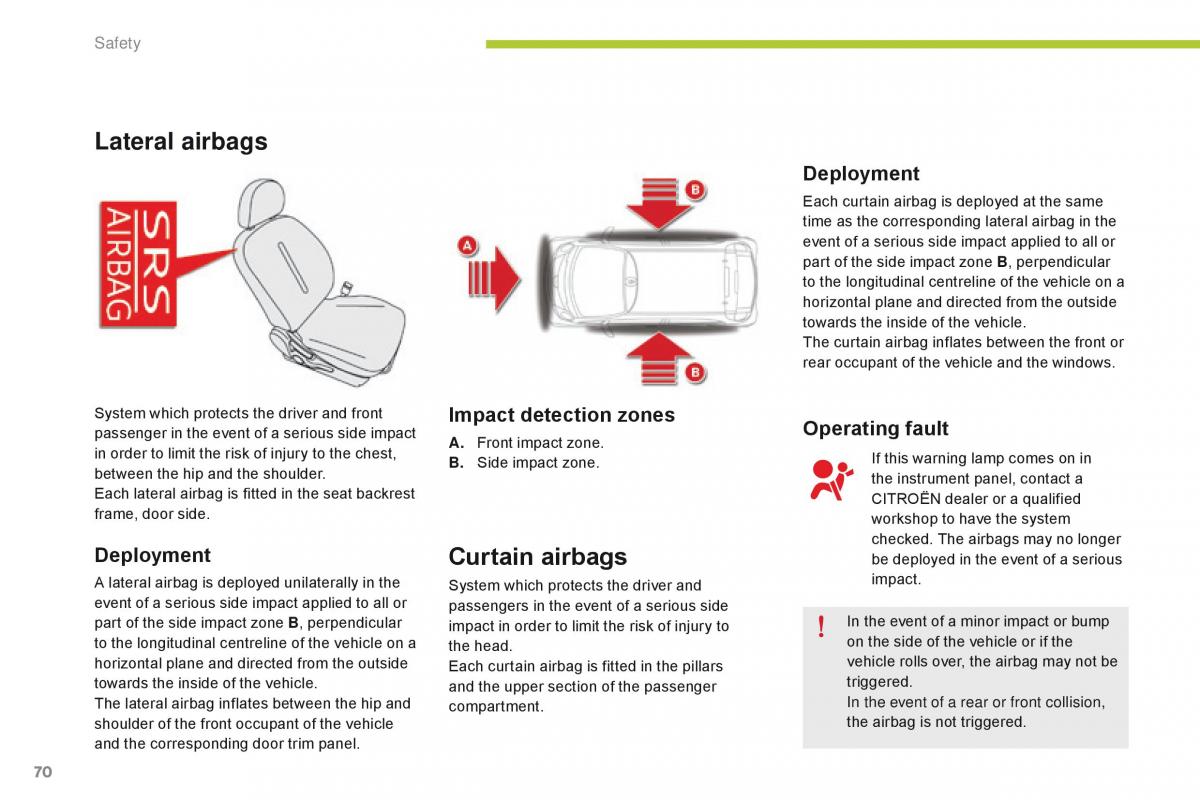 Citroen C Zero owners manual / page 72