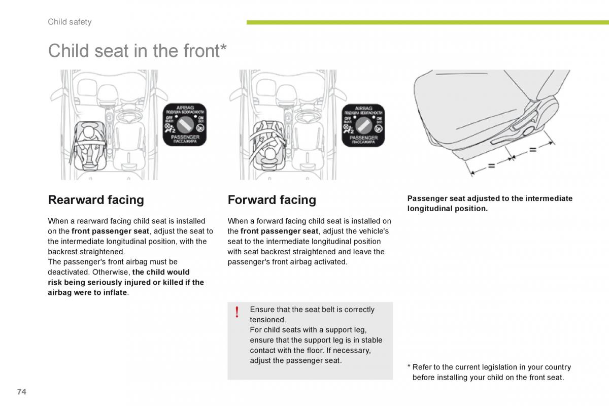 Citroen C Zero owners manual / page 76