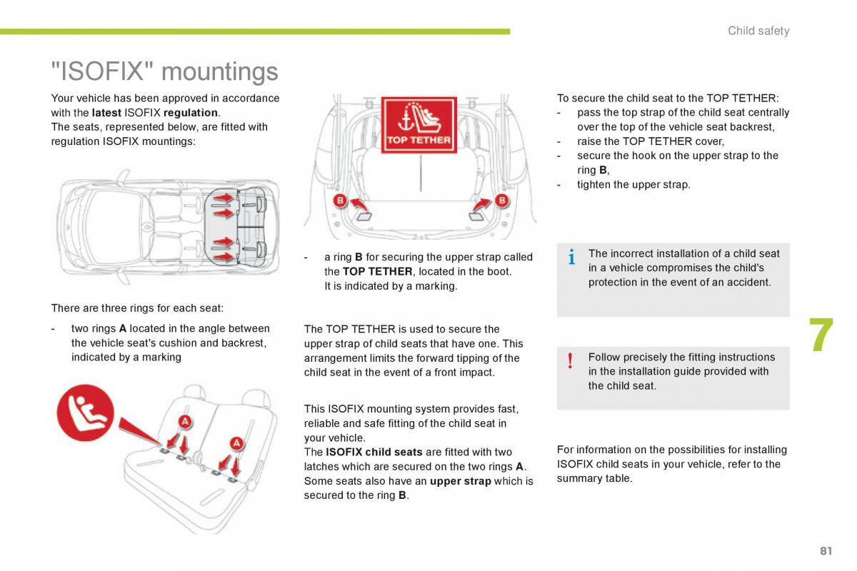 Citroen C Zero owners manual / page 83