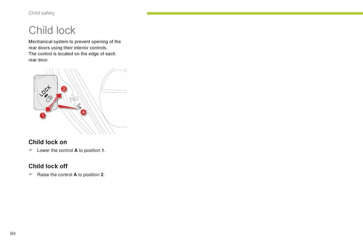 Citroen C Zero owners manual / page 86