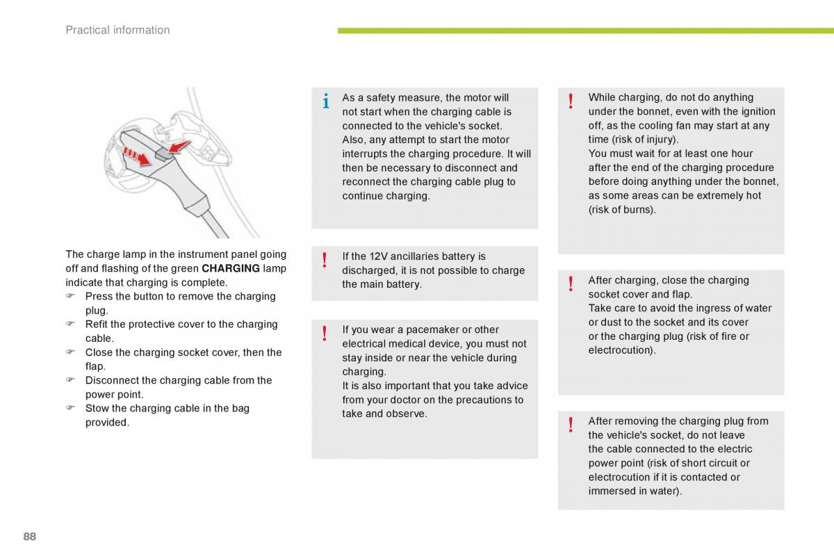 Citroen C Zero owners manual / page 90