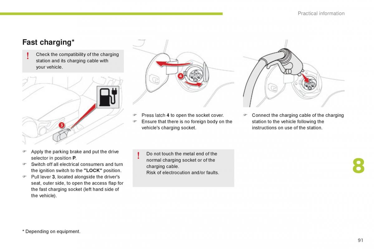 Citroen C Zero owners manual / page 93