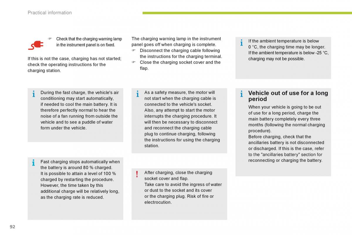 Citroen C Zero owners manual / page 94