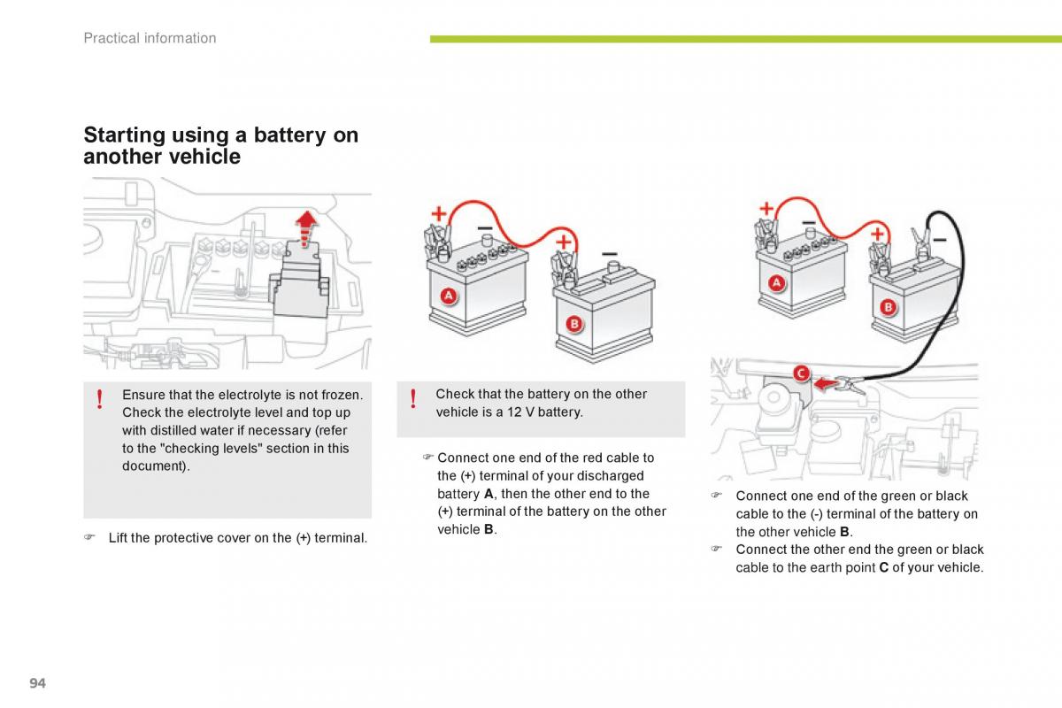 Citroen C Zero owners manual / page 96