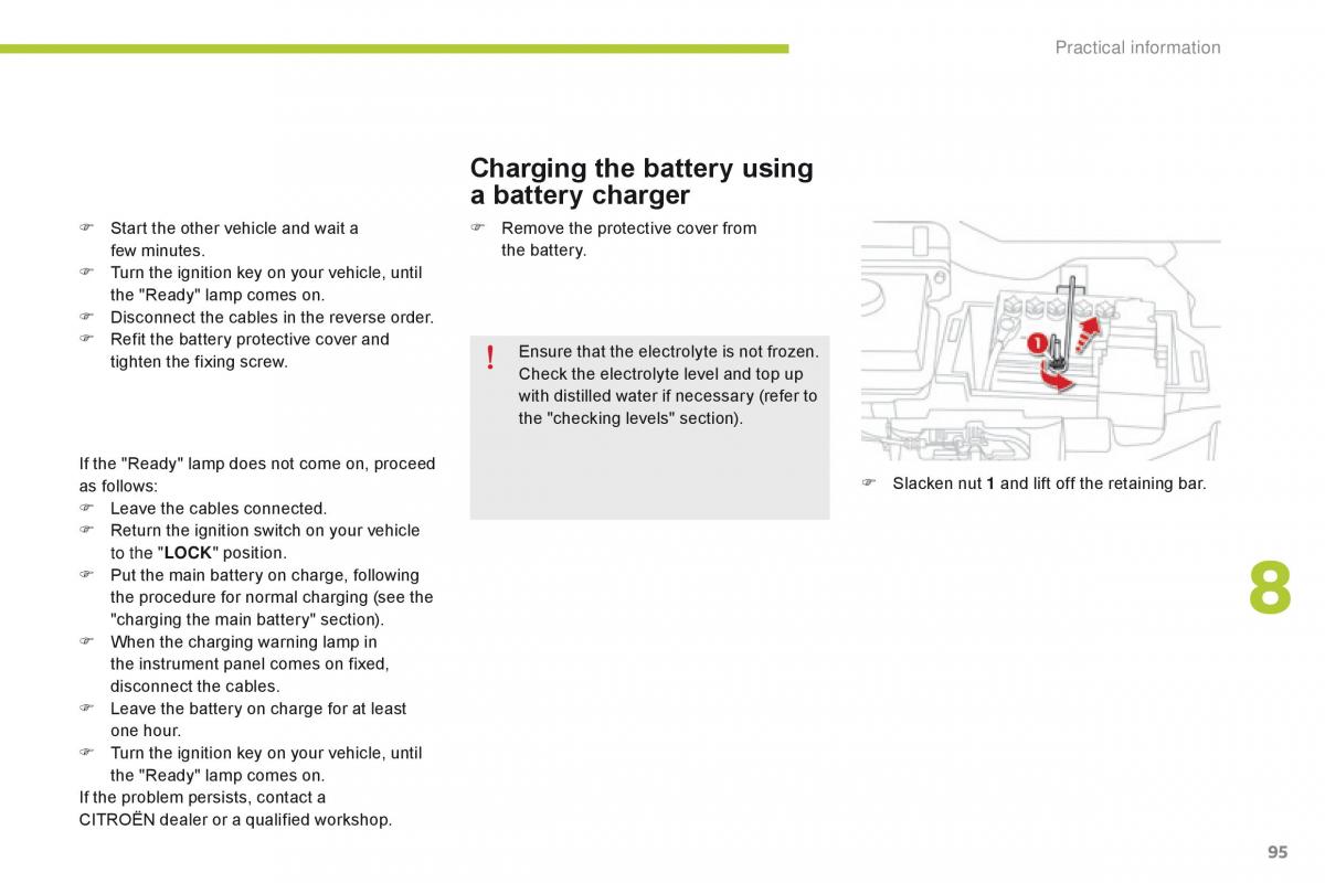 Citroen C Zero owners manual / page 97