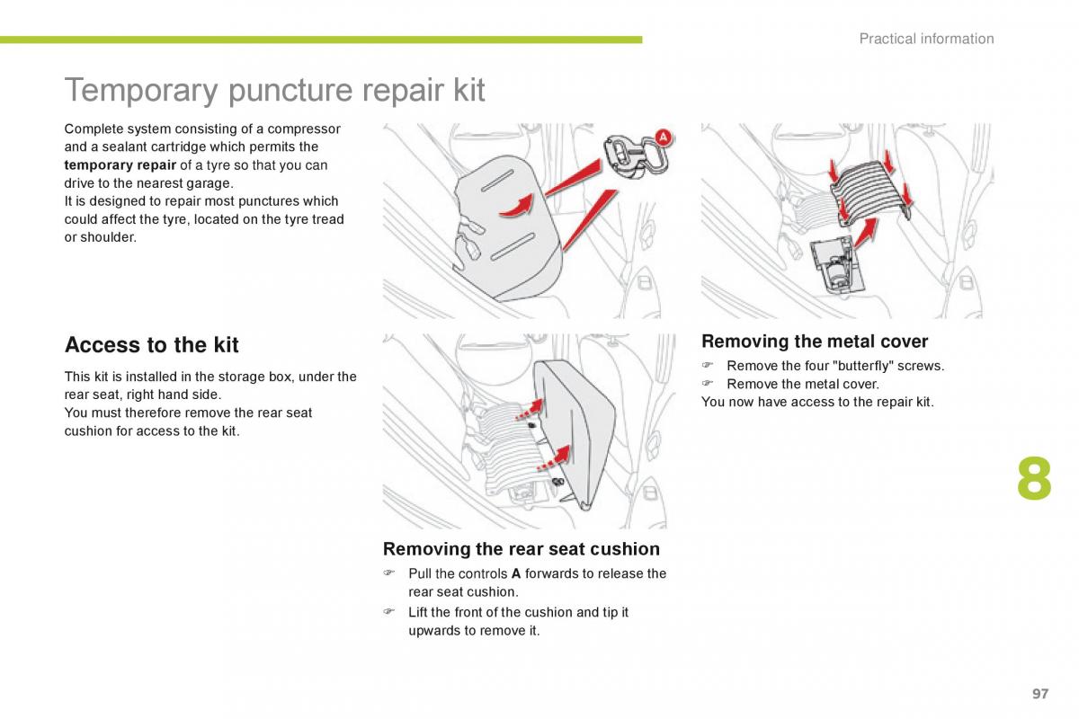 Citroen C Zero owners manual / page 99