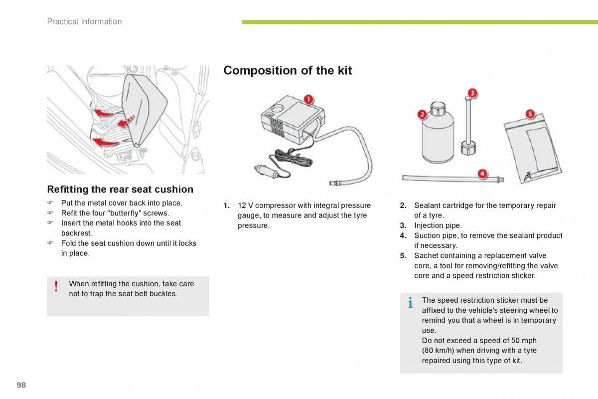 Citroen C Zero owners manual / page 100