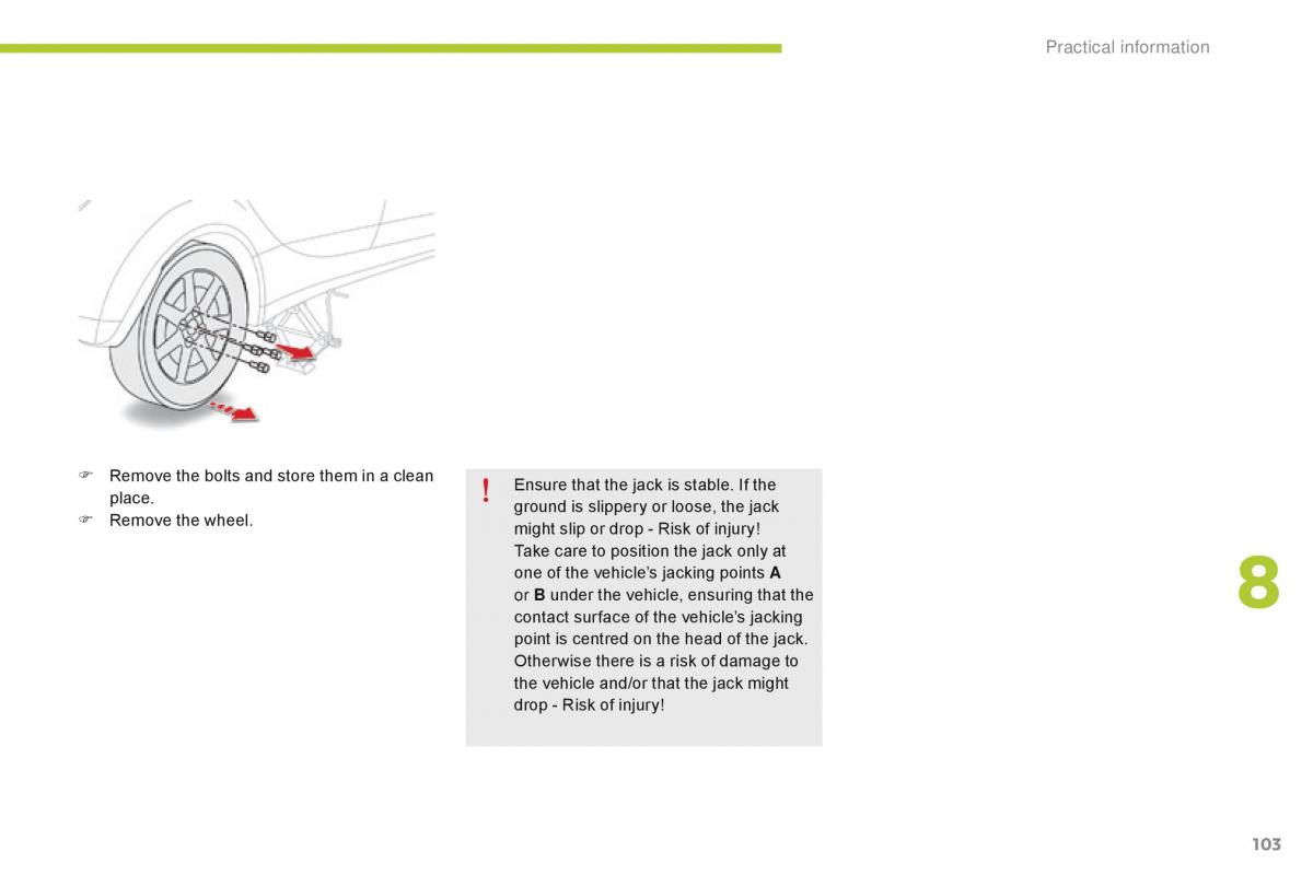 Citroen C Zero owners manual / page 105