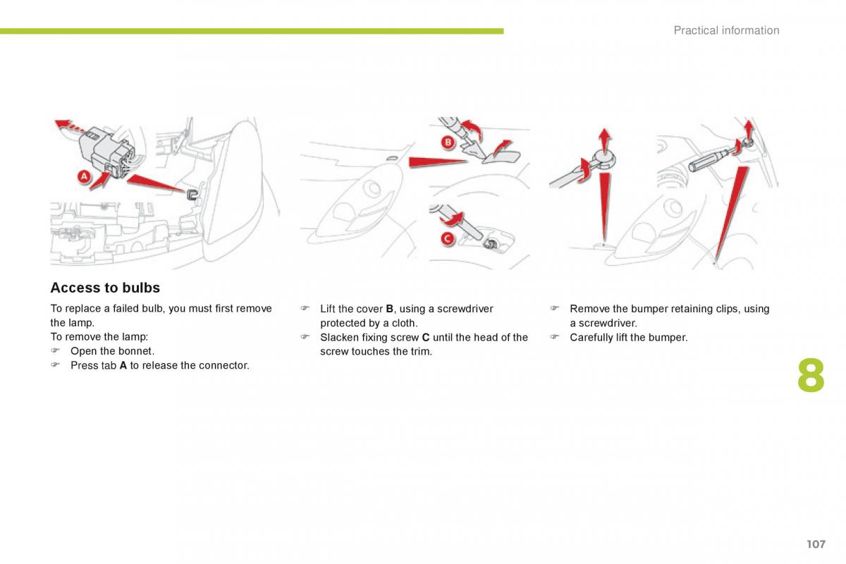 Citroen C Zero owners manual / page 109