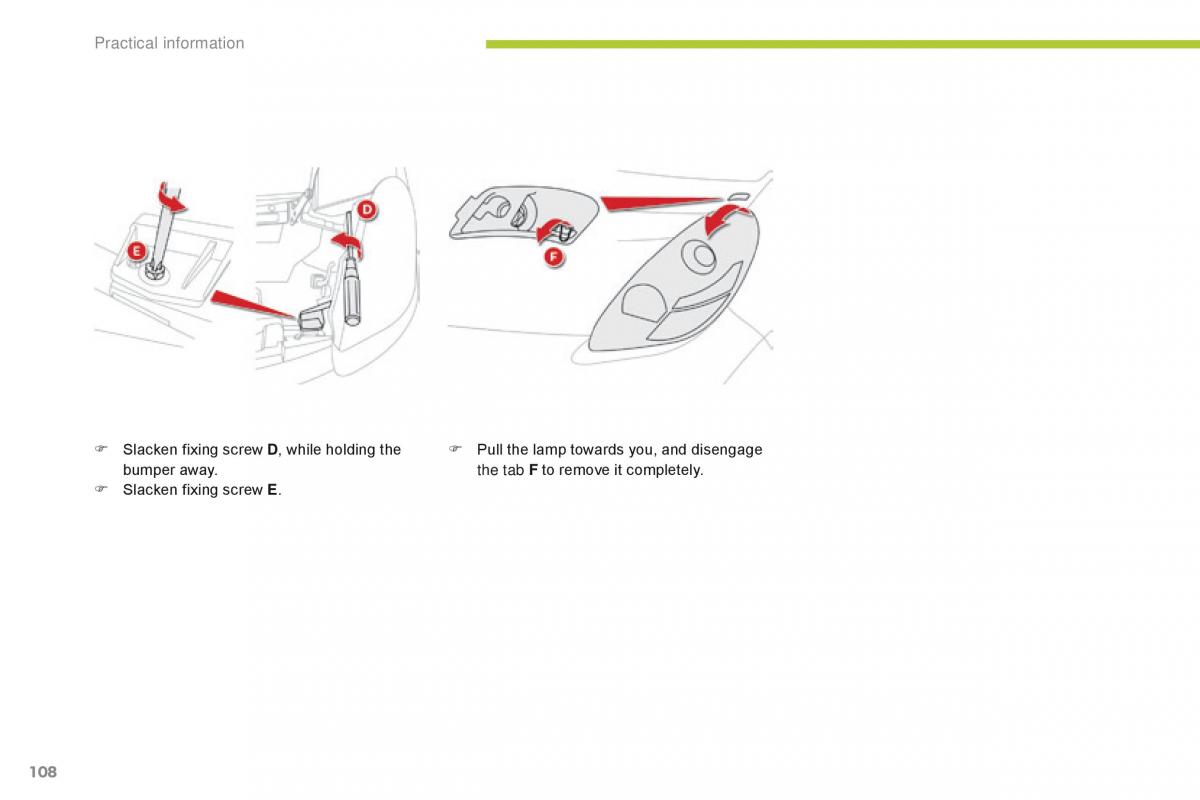 Citroen C Zero owners manual / page 110