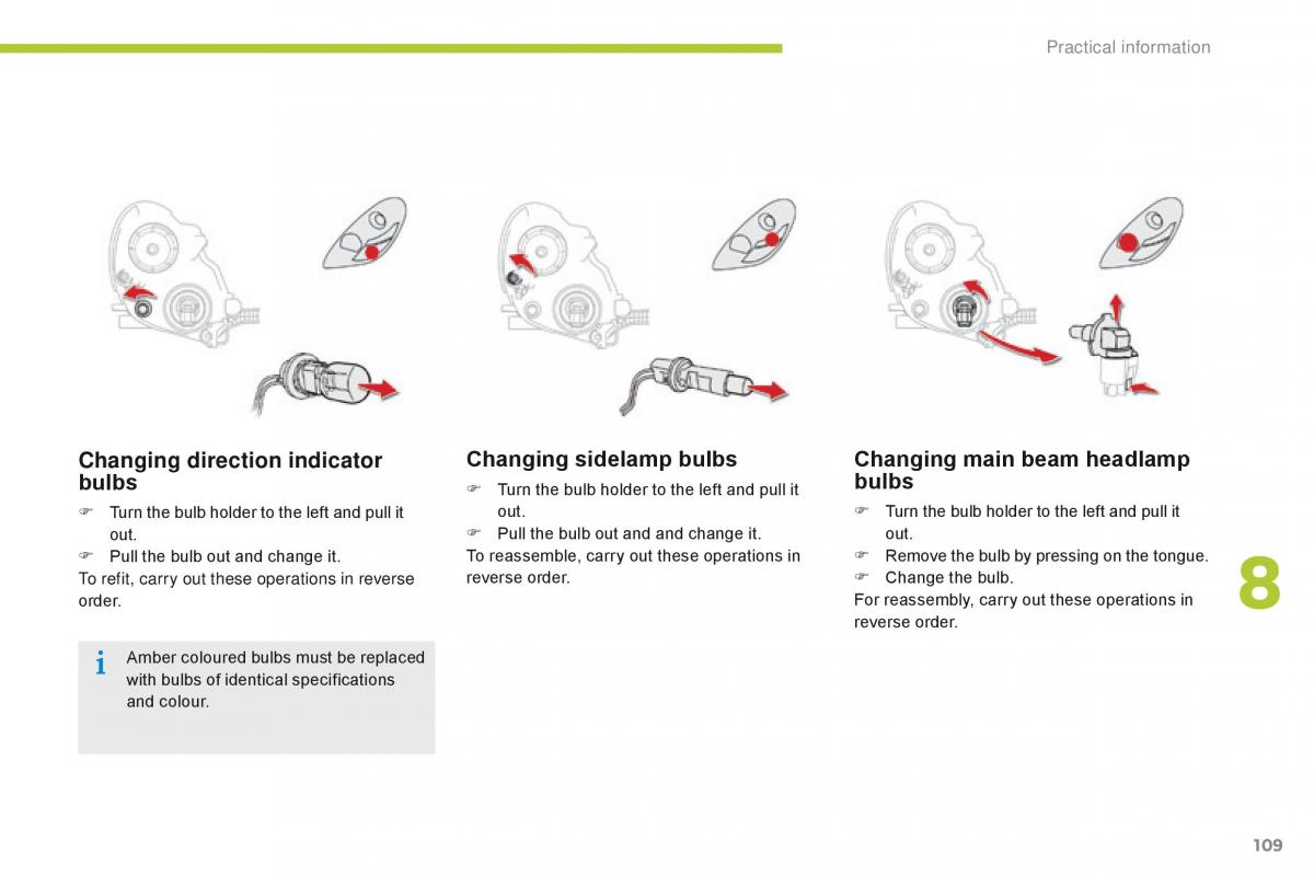 Citroen C Zero owners manual / page 111