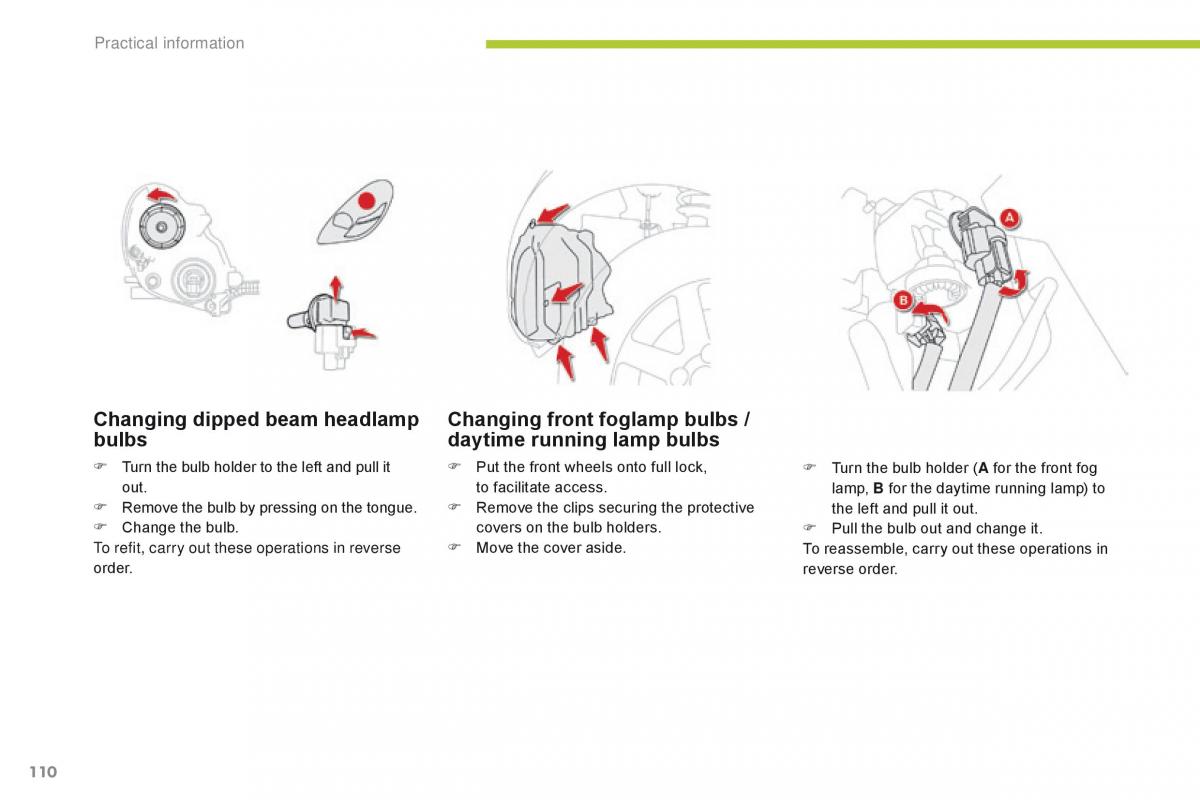 Citroen C Zero owners manual / page 112