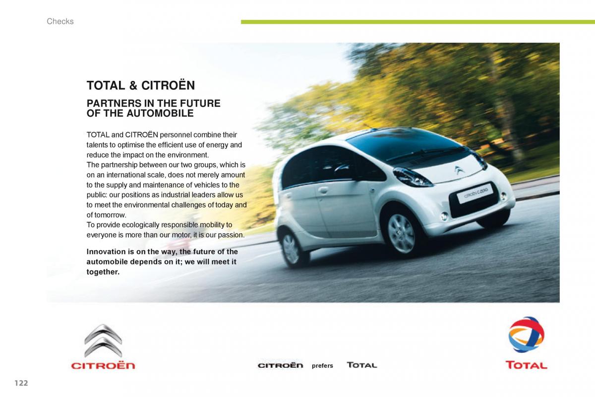 Citroen C Zero owners manual / page 124