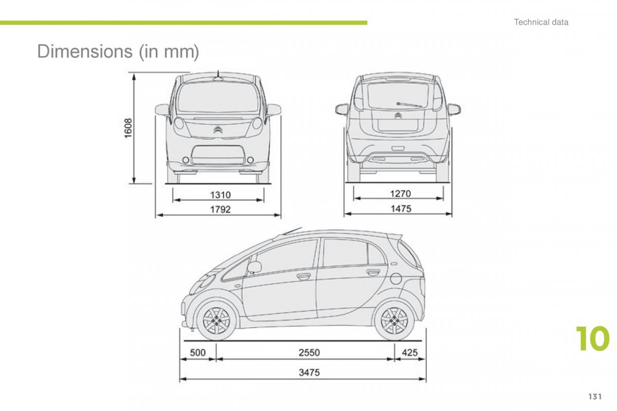 Citroen C Zero owners manual / page 133