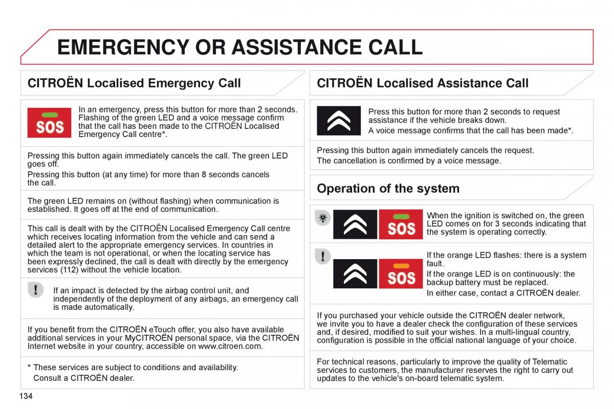 Citroen C Zero owners manual / page 136