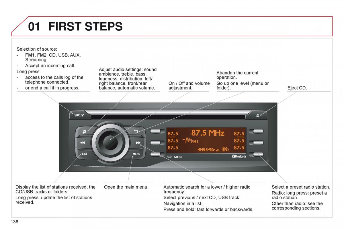 Citroen C Zero owners manual / page 138