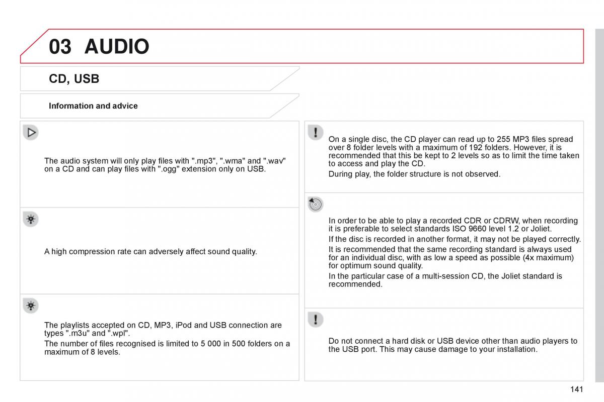 Citroen C Zero owners manual / page 143