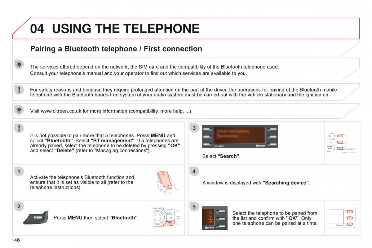 Citroen C Zero owners manual / page 148