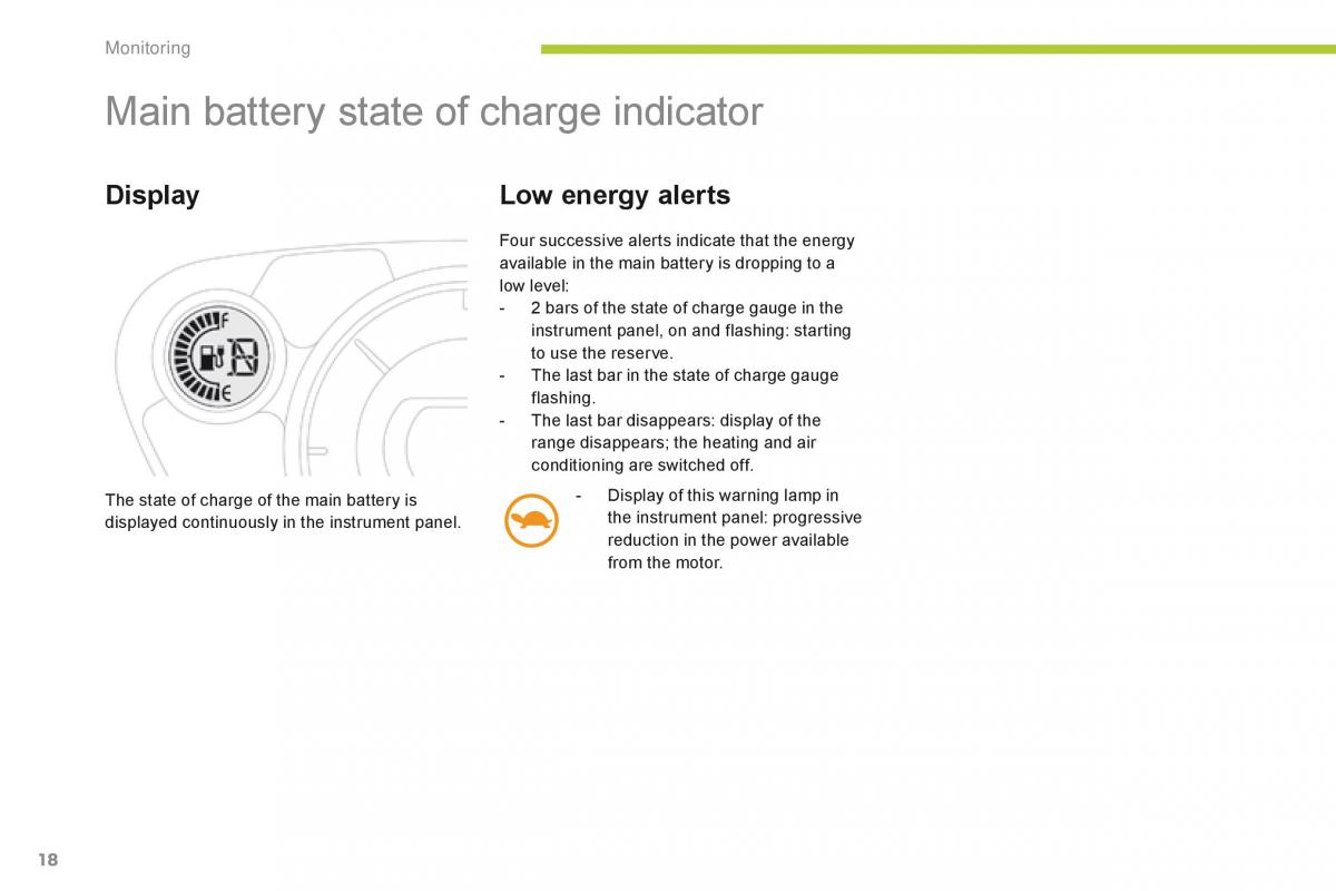 Citroen C Zero owners manual / page 20