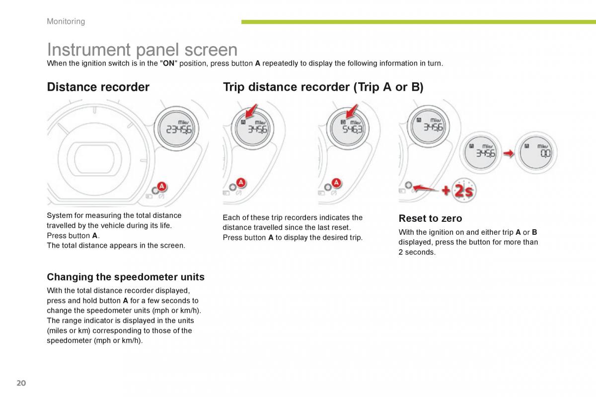 Citroen C Zero owners manual / page 22