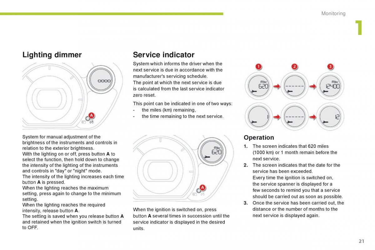 Citroen C Zero owners manual / page 23