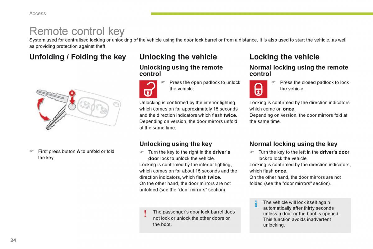 Citroen C Zero owners manual / page 26