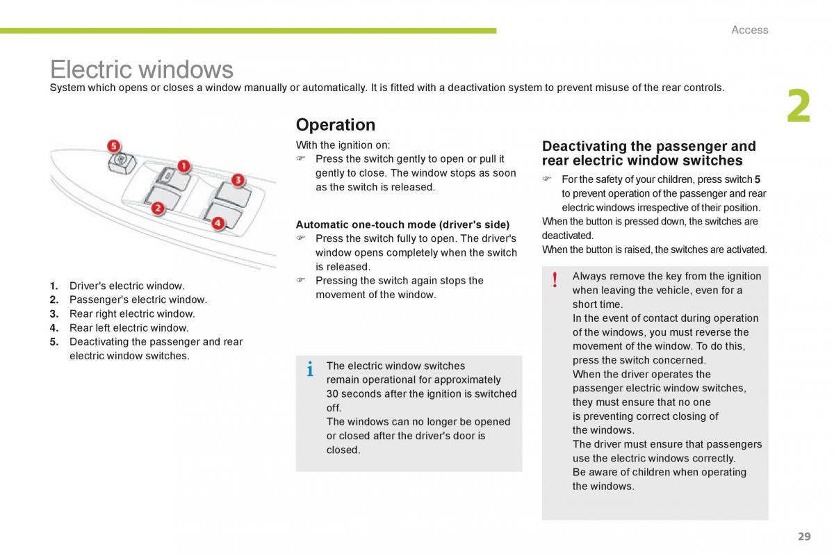 Citroen C Zero owners manual / page 31