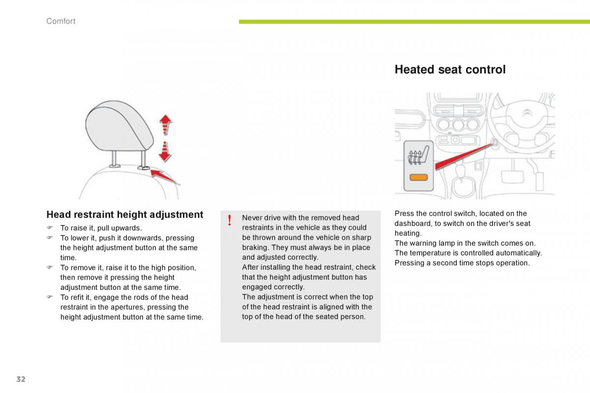 Citroen C Zero owners manual / page 34