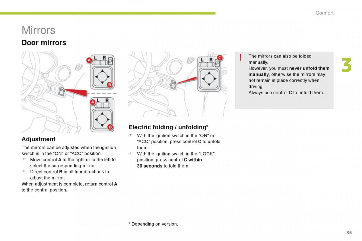 Citroen C Zero owners manual / page 37