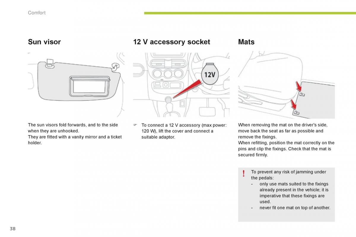 Citroen C Zero owners manual / page 40